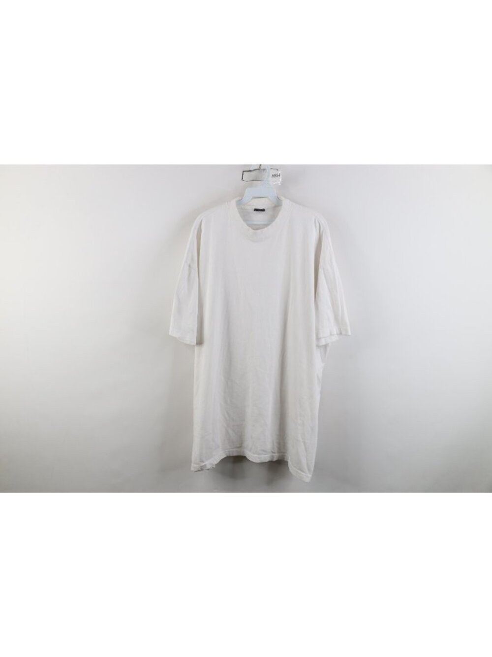 Vintage 90s Y2K Streetwear Mens 4XL Blank Cotton Short Sleeve T-Shirt White